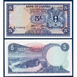Ouganda Pick N°1a, Billet de banque de 5 Shillings 1966