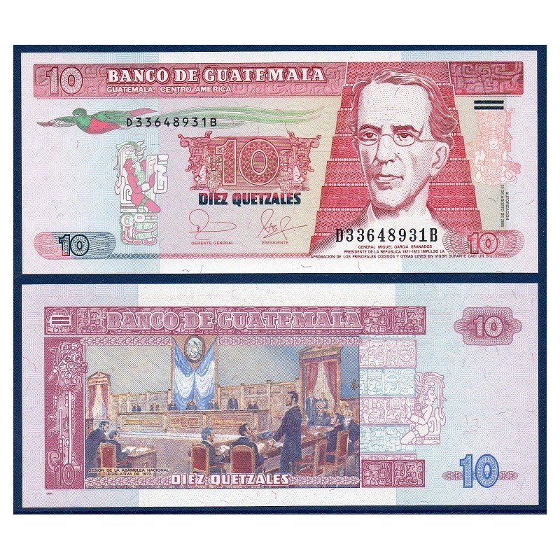Guatemala Pick N°111a, Billet de banque de 10 Quetzales 2006