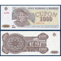 Moldavie Pick N°3, Billet de Banque de 1000 Cupon 1993