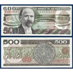 Mexique Pick N°79, Billet de Banque de 500 pesos 1983-1984