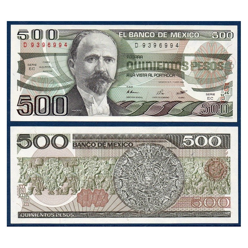 Mexique Pick N°79b, Billet de Banque de 500 pesos 1984