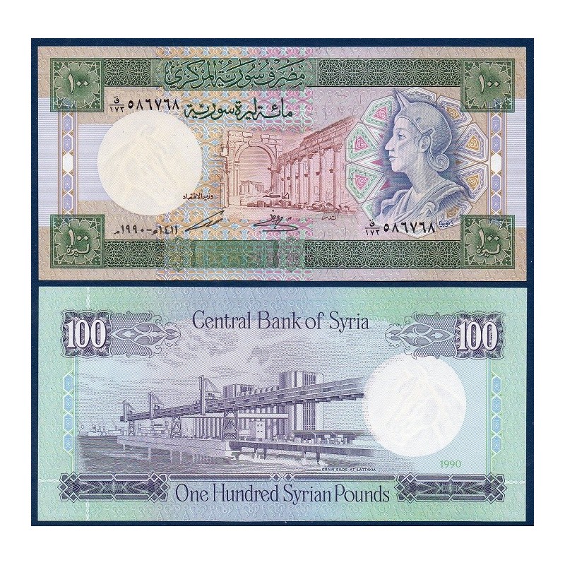 Syrie Pick N°104d, Billet de banque de 100 Pounds 1990