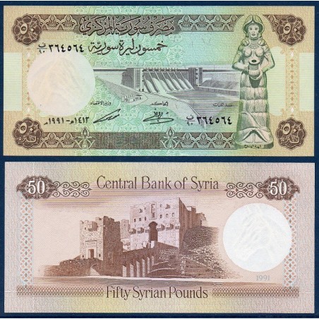 Syrie Pick N°103e, Billet de banque de 50 Pounds 1991