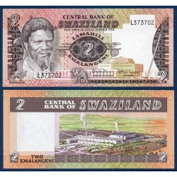 Swaziland Pick N°8b, Billet de banque de 2 emalangénie 1984