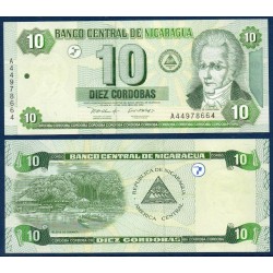 Nicaragua Pick N°191, Billet de Banque de 10 cordobas 2002