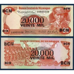 Nicaragua Pick N°147, Billet de Banque de 20000 Cordobas 1987