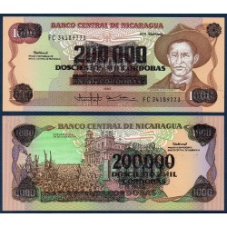 Nicaragua Pick N°162, Billet de Banque de 200000 Cordobas 1990