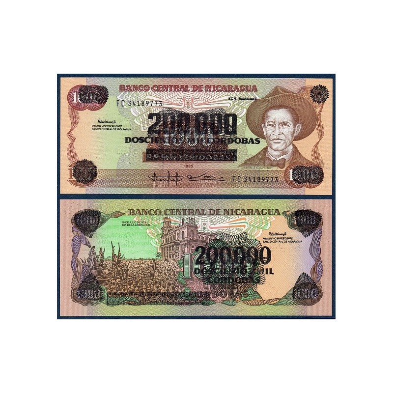 Nicaragua Pick N°162, Billet de Banque de 200000 Cordobas 1990