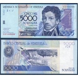 Venezuela Pick N°84, Billet de banque de 5000 Bolivares 2000-2004