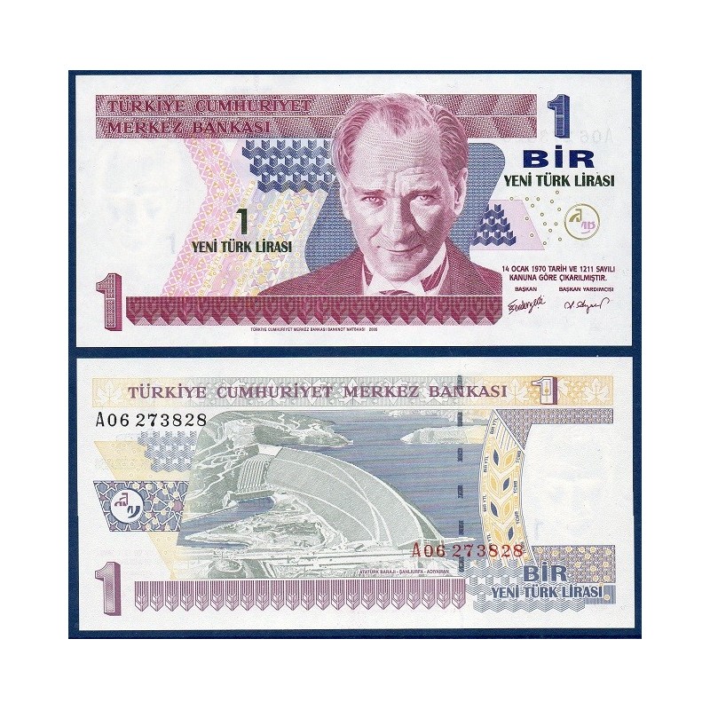 Turquie Pick N°216, Billet de banque de 1 Nouvelle Lira 2005