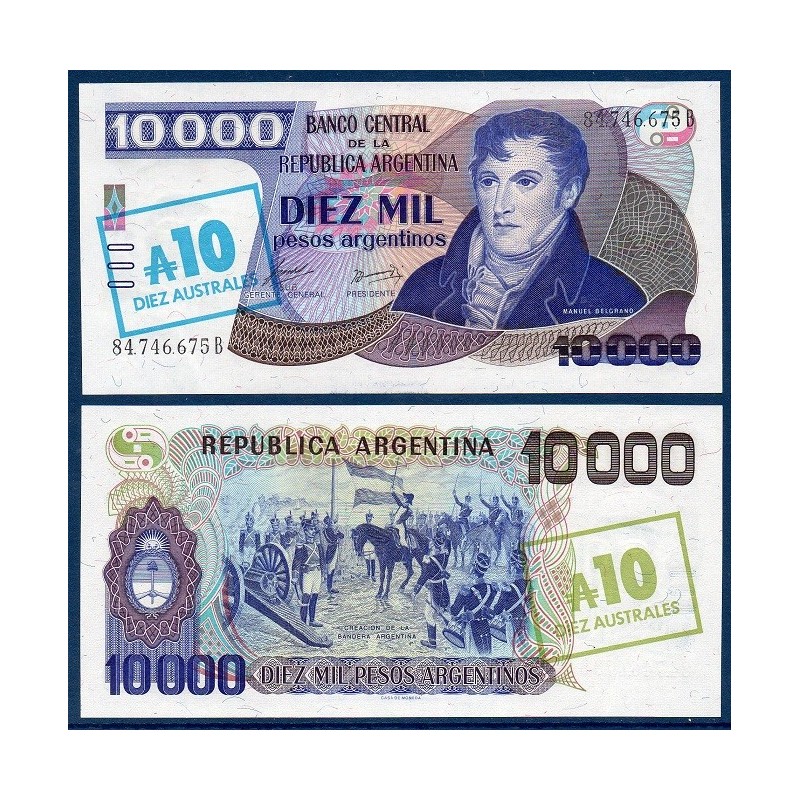 Argentine Pick N°322c, Billet de banque de 10 Australes 1985