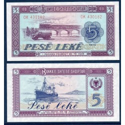 Albanie Pick N°42a, Billet de banque de 5 Leke 1976