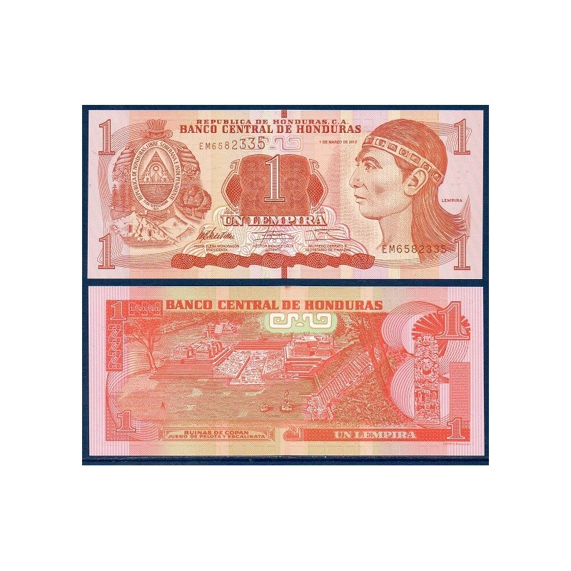 Honduras Pick N°96a, Billet de banque de 1 Lempira 2012