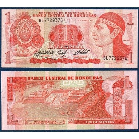 Honduras Pick N°68b, Billet de banque de 1 Lempira 1984