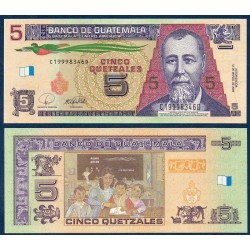 Guatemala Pick N°116, Billet de banque de 5 Quetzales 2008