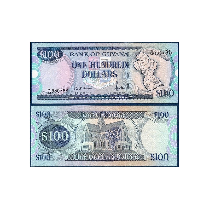 Guyana Pick N°31, Billet de banque de 100 Dollars 1999