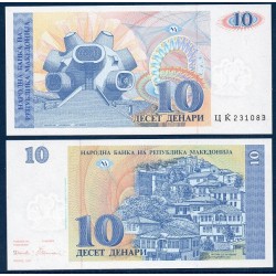 Macedoine P.9a, neuf Billet de 10 Denar 1993 makedonium