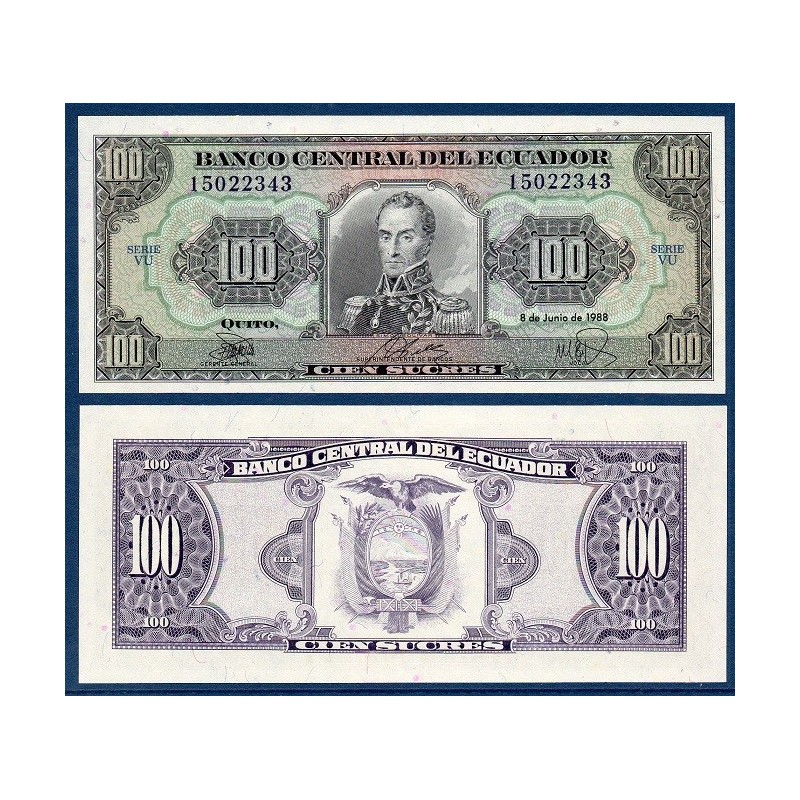 Equateur Pick N°123Aa, Billet de banque de 100 Sucres 1988-1991