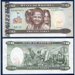 Erythrée Pick N°4, Billet de banque de 20 nakfa 1997
