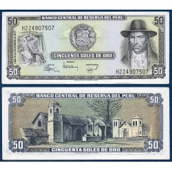 Perou Pick N°113, Billet de banque de 50 Soles 1977