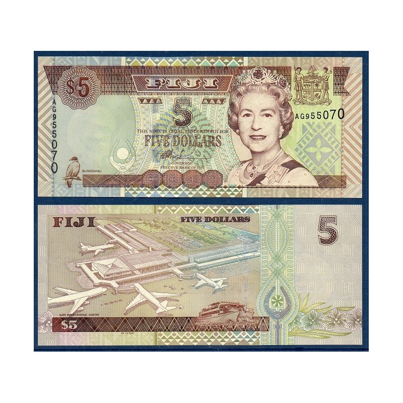 Fidji Pick N°105b, Billet de banque de 5 Dollars 2002