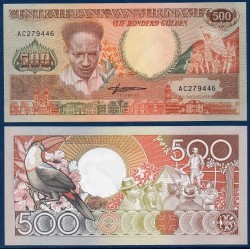 Suriname Pick N°135b, Billet de banque de 500 Gulden 1988