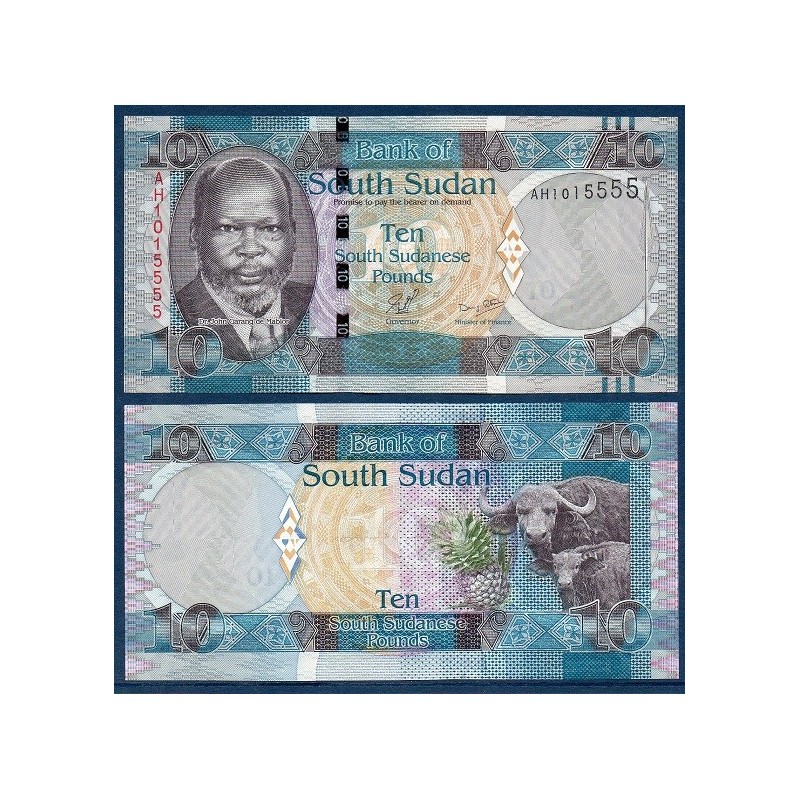 Sud Soudan Pick N°7a, Billet de banque de 10 Pounds 2011