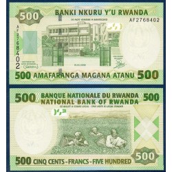 Rwanda Pick N°34, Billet de banque de 500 Francs 2008