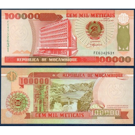 Mozambique Pick N°139, Billet de banque de 100000 meticais 1993