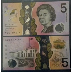 Australie P.62a, neuf Billet de 5 Dollars 2016