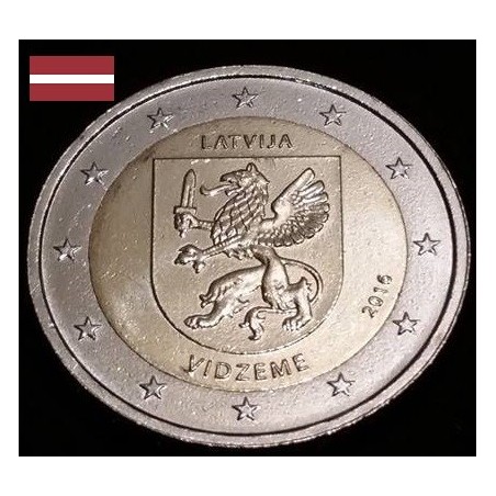 2 euros commémorative lettonie 2016 Region de vidzeme