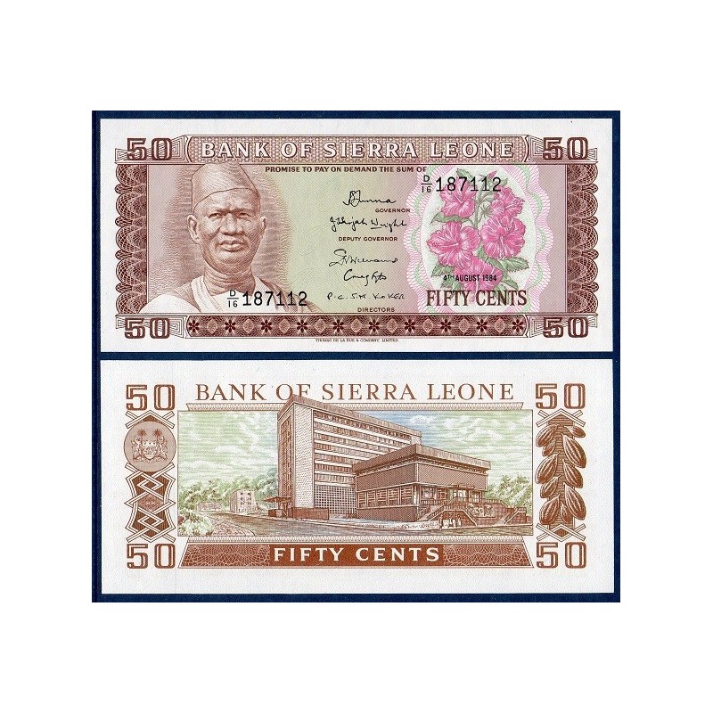 Sierra Leone Pick N°4e, Billet de banque de 50 cents 1984