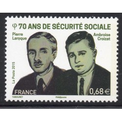 Timbre France Yvert No 4981 Sécurité sociale, Pierre laroque et Ambroise Croizat