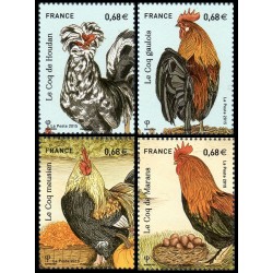 Timbre France Yvert No 5007-5010 Les coqs de France