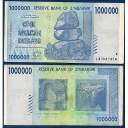 Zimbabwe Pick N°77, Billet de banque de 1 million de Dollars 2008