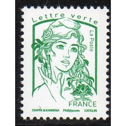 Timbre France Yvert No 5015 type Marianne est la jeunesse lettre verte sans poids