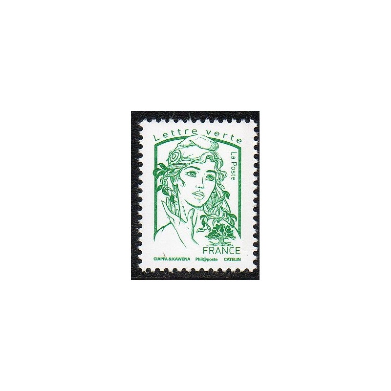 Timbre France Yvert No 5015 type Marianne est la jeunesse lettre verte sans poids