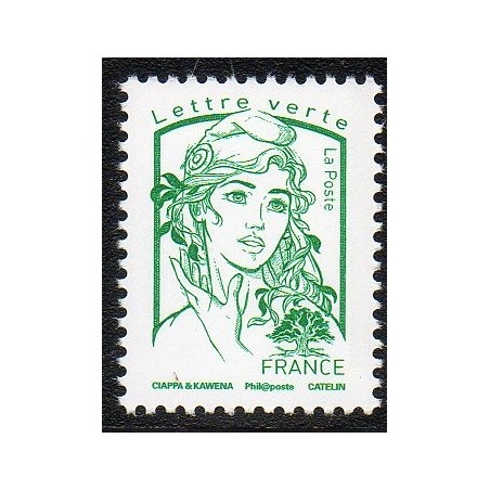 Timbre France Yvert No 5015 type Marianne est la jeunesse lettre verte sans poids