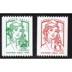 Timbre France Yvert No 5017-5018 Roulettes Marianne est la jeunesse sans poids