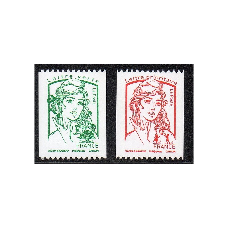 Timbre France Yvert No 5017-5018 Roulettes Marianne est la jeunesse sans poids