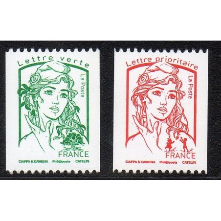 Timbre France Yvert No 5017-5018 Roulettes Marianne est la jeunesse sans poids