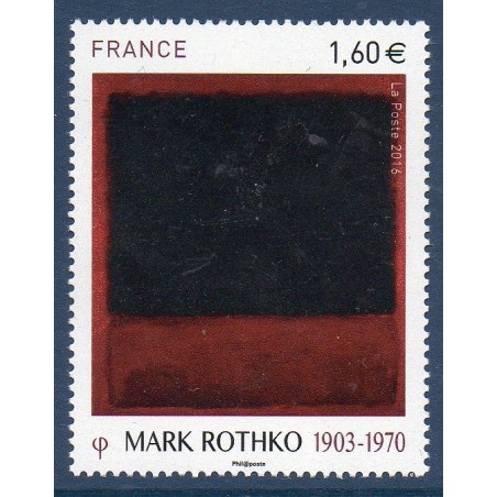 Timbre France Yvert No 5030 Mark Rothko Black, red over Black on Red