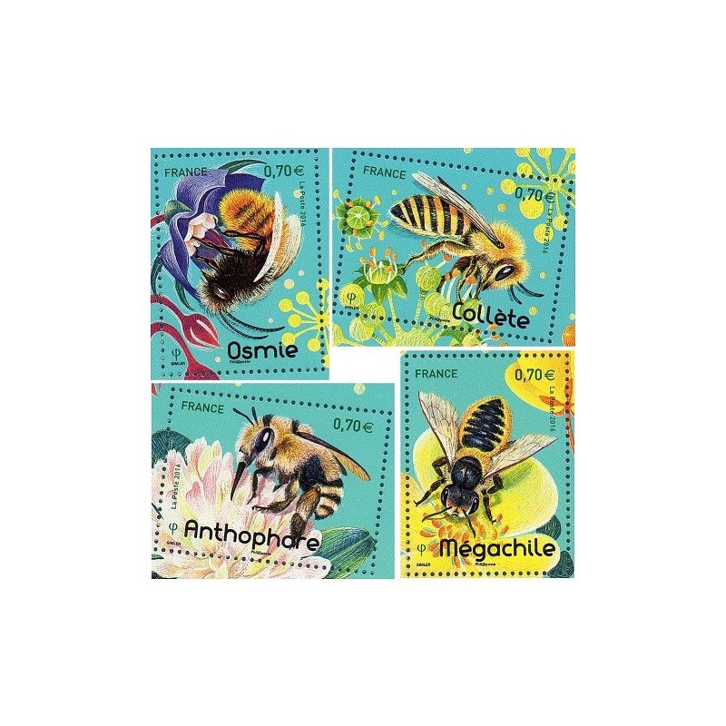 Timbre France Yvert No 5051-5054 les Abeilles Solitaire