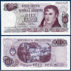 Argentine Pick N°295, Billet de banque de 10 Pesos 1973-1976