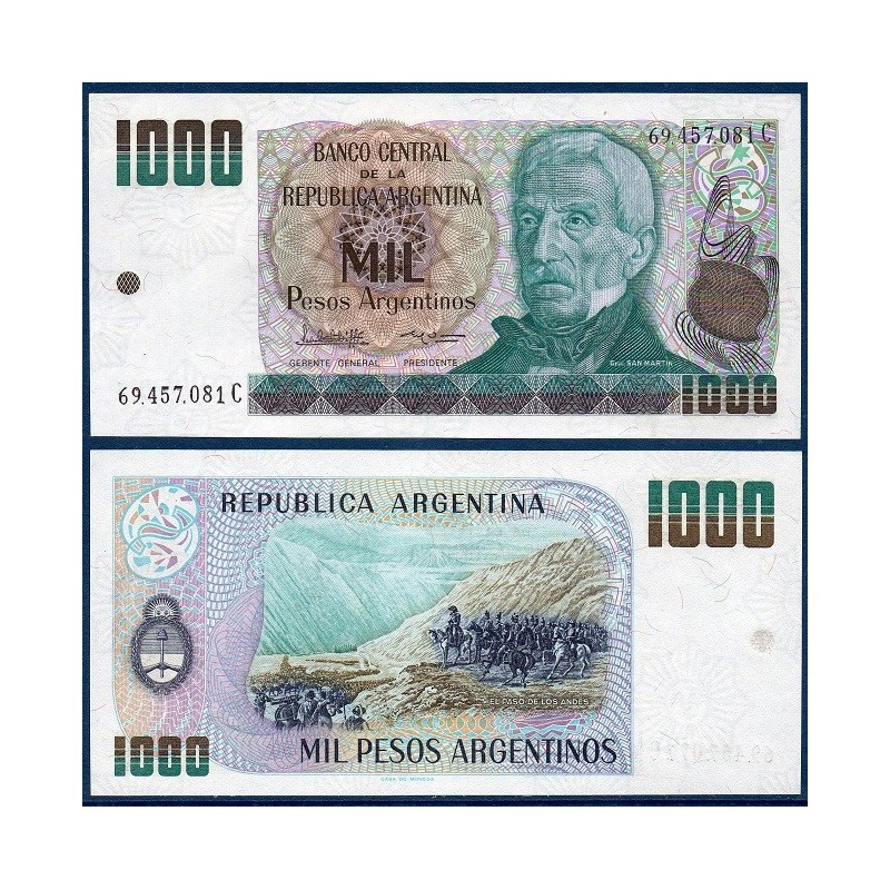 Argentine Pick N°317b, Billet de banque de 1000 Pesos 1984