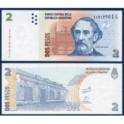 Argentine Pick N°352, Billet de banque de 2 Pesos 2002