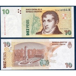 Argentine Pick N°354a, Billet de banque de 10 Pesos 2002-2013
