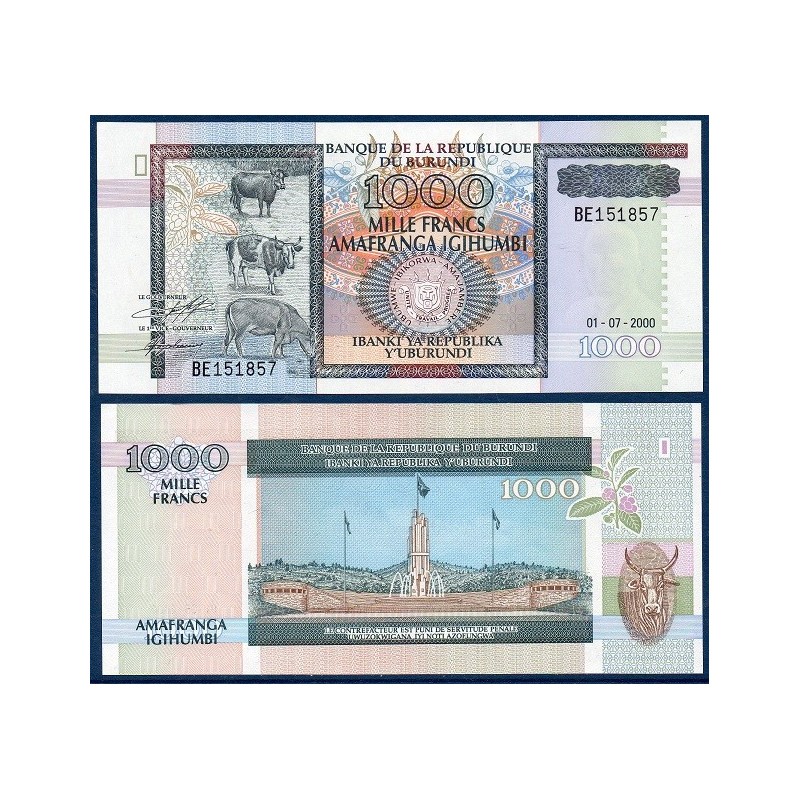 Burundi Pick N°39c, Billet de banque de 1000 Francs 2000