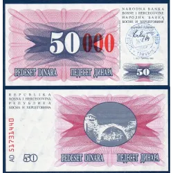 Bosnie Pick N°55d, Billet de banque de 50000 Dinara 1993