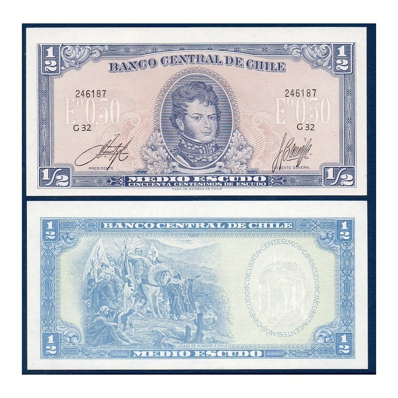Chili Pick N°134Aa, Billet de banque de 0.5 escudo 1962
